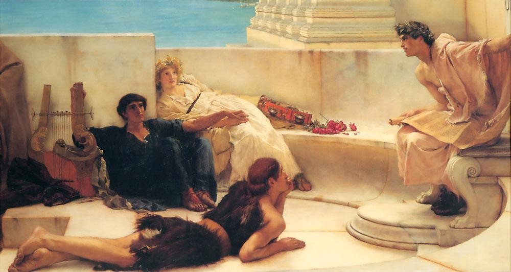 Sir Lawrence Alma-Tadema A Reading from Homer